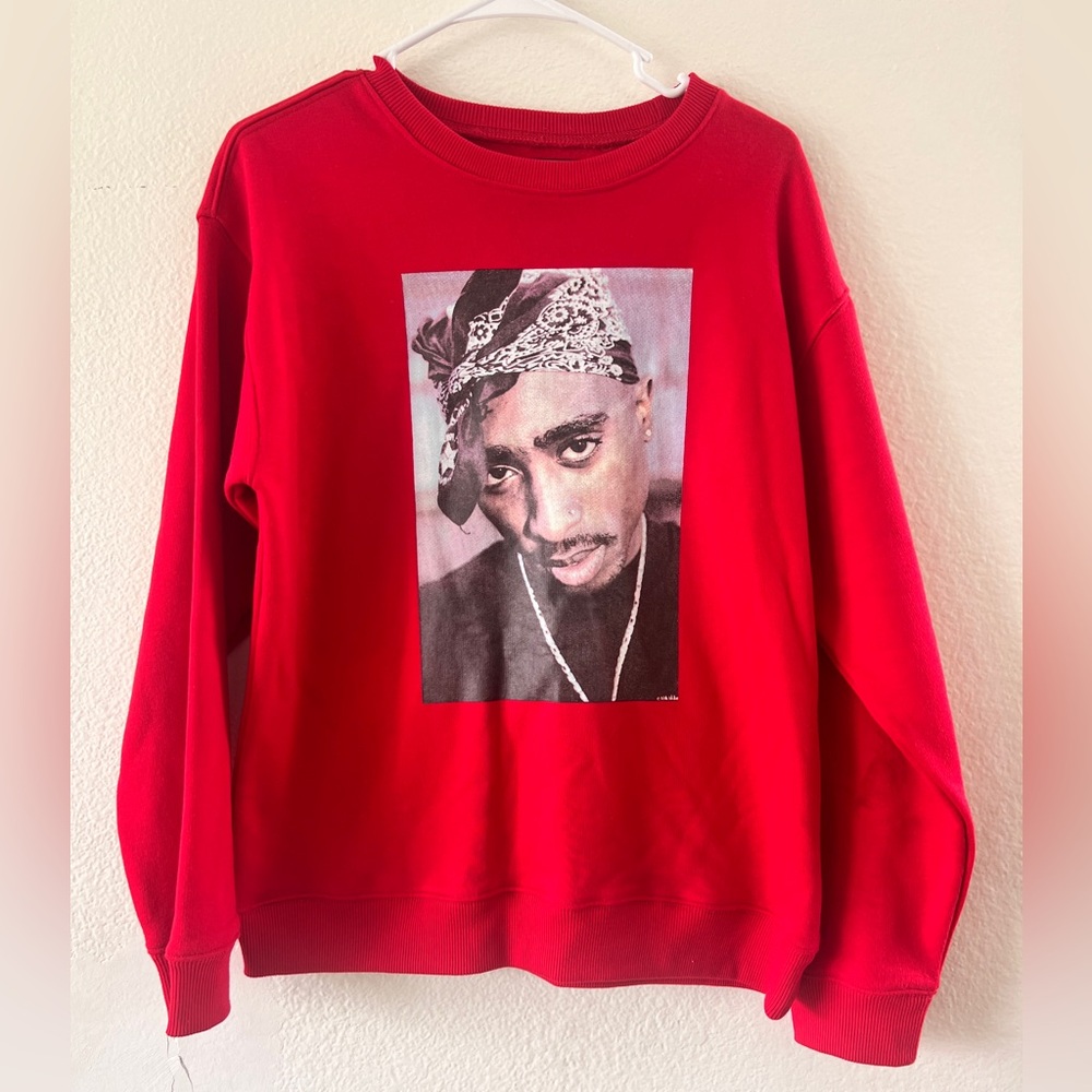 Tupac 2Pac Red Graphic Crewneck 2018
